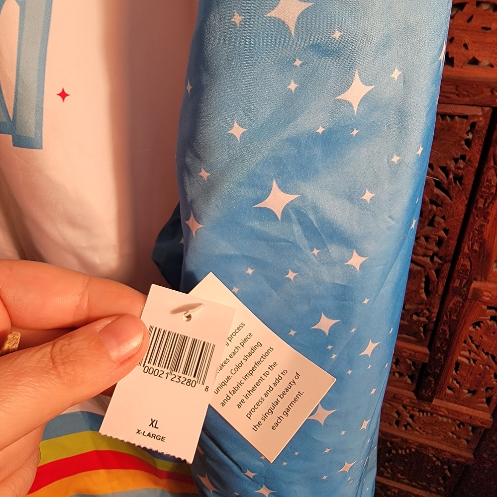 NWT Disney Fantasyland Classic Hooded Windbreaker with Rainbow Stripe, Size XL - Picture 7 of 8